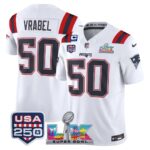 Mike Vrabel #50 New England Patriots Super Bowl LX 250th Patch Vapor  3-Star C Limited Game Jersey - All Stitched