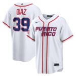 Edwin Díaz #39 Puerto Rico Baseball 2026 World Baseball Classic Home Stadium Jersey - White
