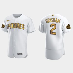 Men's San Diego Padres #2 Trent Grisham 2022 All-Star Game Flex Base Jersey - White Gold