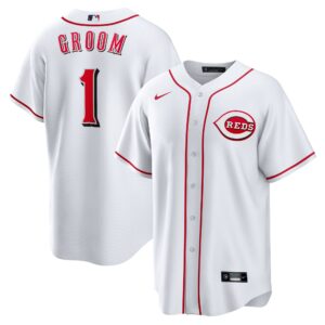 Cincinnati Reds  White #1 Groom Home Replica Jersey