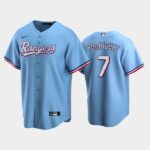 Men's Texas Rangers # Joely Rodriguez #7 Alternate Light Blue Team 2020 Cool Base Jersey