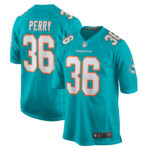 Jamal Perry Miami Dolphins Home Game Player Jersey - Aqua