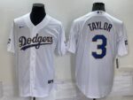 Men's  Los Angeles Dodgers #3 Chris Taylor White Stitched Cool Base Jersey