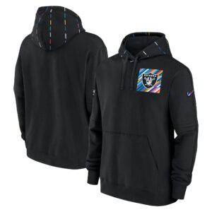 Men's  Black Las Vegas Raiders 2023 Crucial Catch Club Pullover Hoodie
