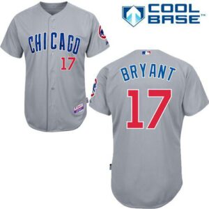 Chicago Cubs #17 Kris Bryant Grey Road Cool Base Stitched Jersey
