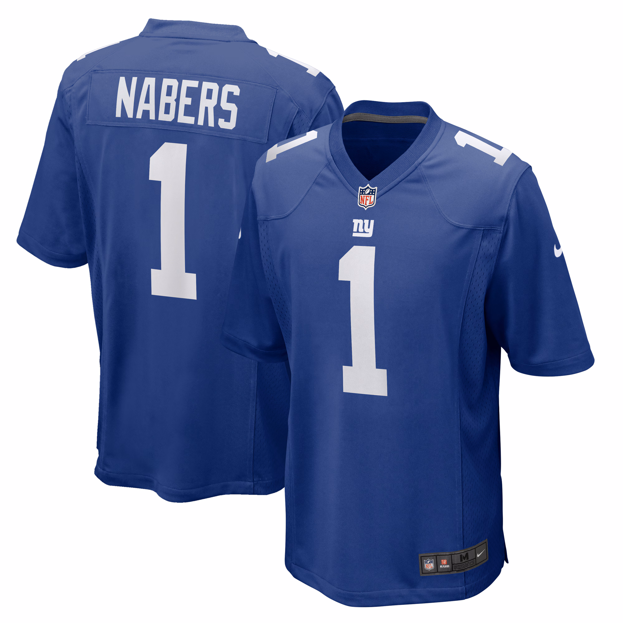 Malik Nabers #1 New York Giants 2025 Draft First Round Pick Player Game Jersey - Royal