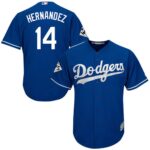 Men's Los Angeles Dodgers #14 Enrique Hernandez Royal Blue 2017 World Series Bound Alternate Cool Base Majestic Jersey