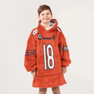 Kid C.W 18 Captain Chicago Football Unisex Blanket Hoodie