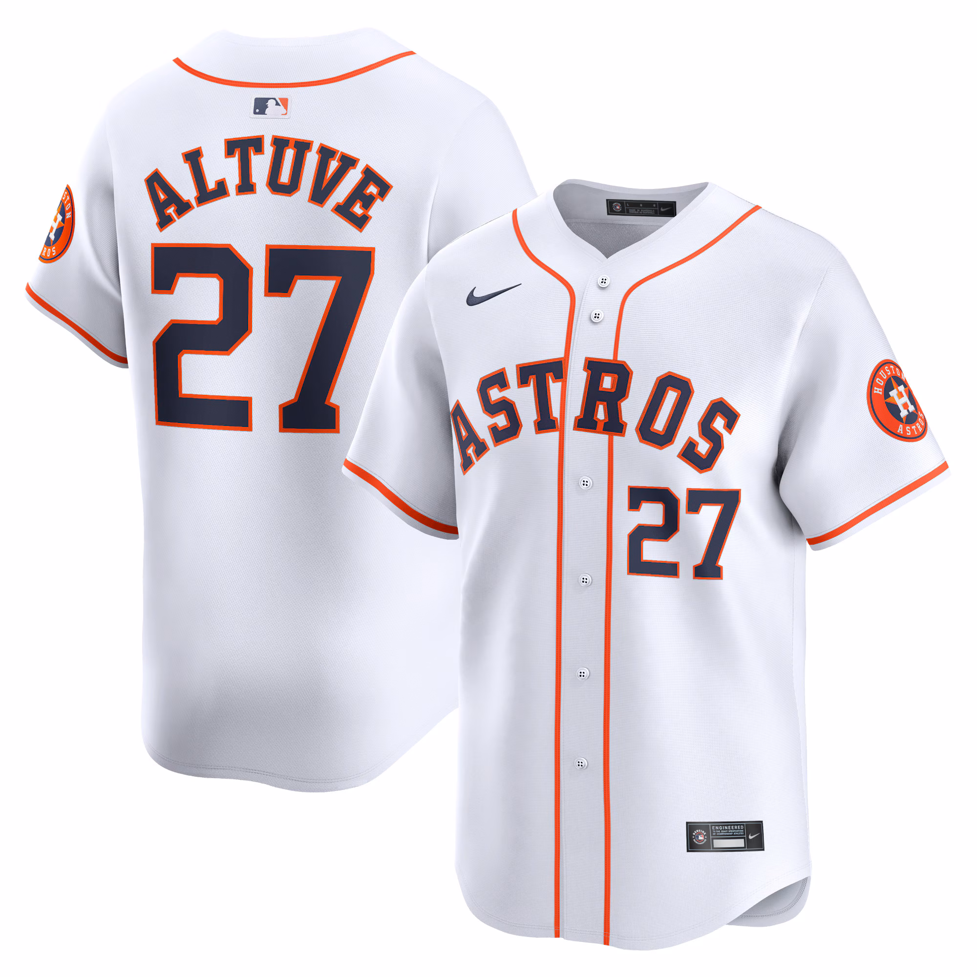 Houston Astros Jose Altuve #27 White Home Limited Player Jersey
