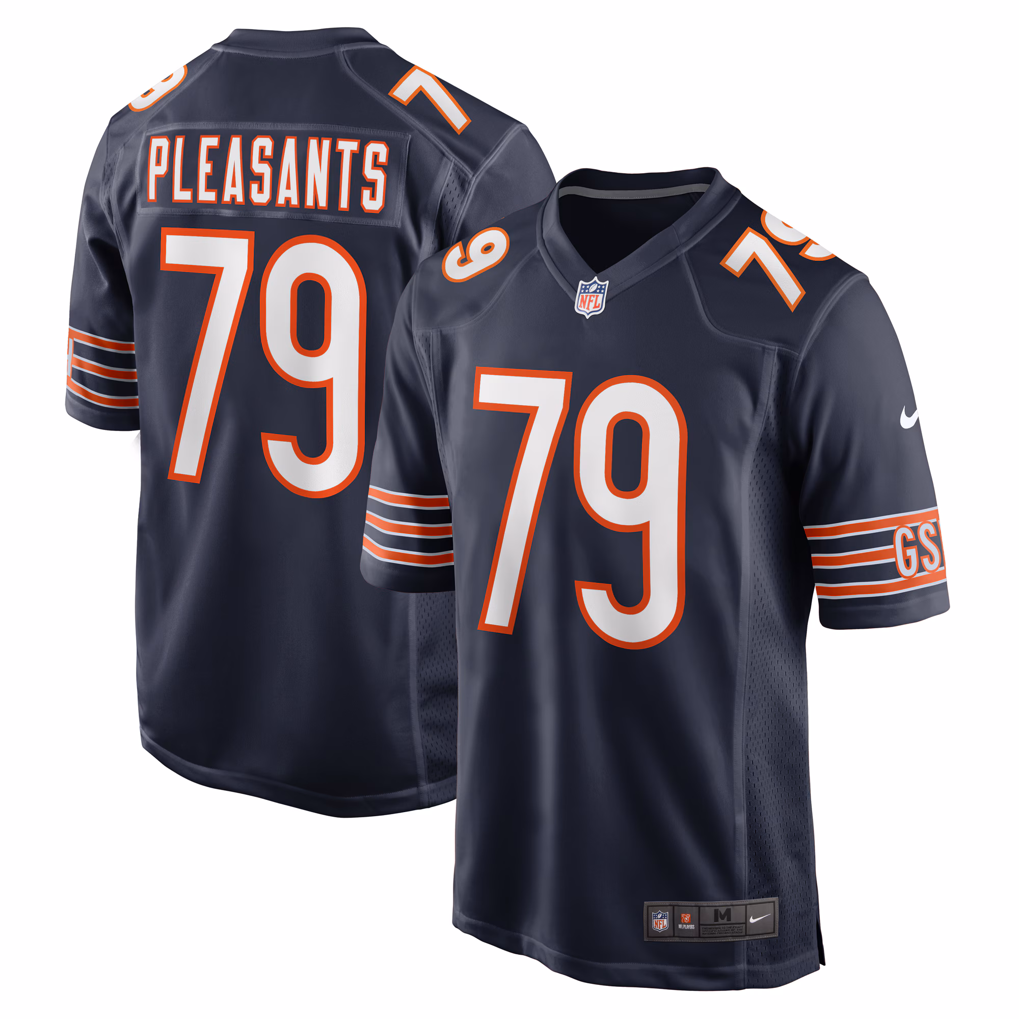 Austen Pleasants Chicago Bears  Game Jersey -  Navy