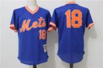 Mitchell and Ness New York Mets #18 Darryl Strawberry Blue Jersey