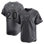 Men's New York Mets #20 Pete Alonso  Graphite 2024 City Connect Limited Player Jersey