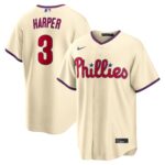 Philadelphia Phillies Bryce Harper #3 Cream Alternate Replica Jersey