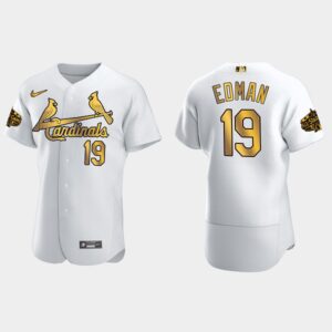 Men's St. Louis Cardinals #19 Tommy Edman 2022 All-Star Game Flex Base Jersey - White Gold