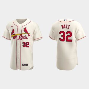 Men's St. Louis Cardinals #32 Steven Matz Cream Alternate Flex Base Jersey