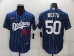 Men's  Los Angeles Dodgers #50 Mookie Betts Blue Stitched Cool Base Jersey