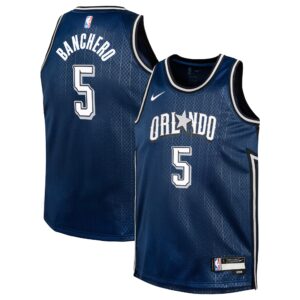 Youth Orlando Magic Paolo Banchero  Navy 2023/24 Swingman Replica Jersey - City Edition