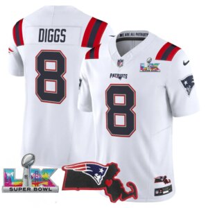 Stefon Diggs #8 New England Patriots Super Bowl LX Patch Vapor Limited Game Jersey - All Stitched