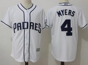 San Diego Padres #4 Wil Myers White New Cool Base Stitched Jersey