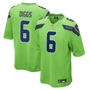 Quandre Diggs Seattle Seahawks  Game Jersey - Neon Green