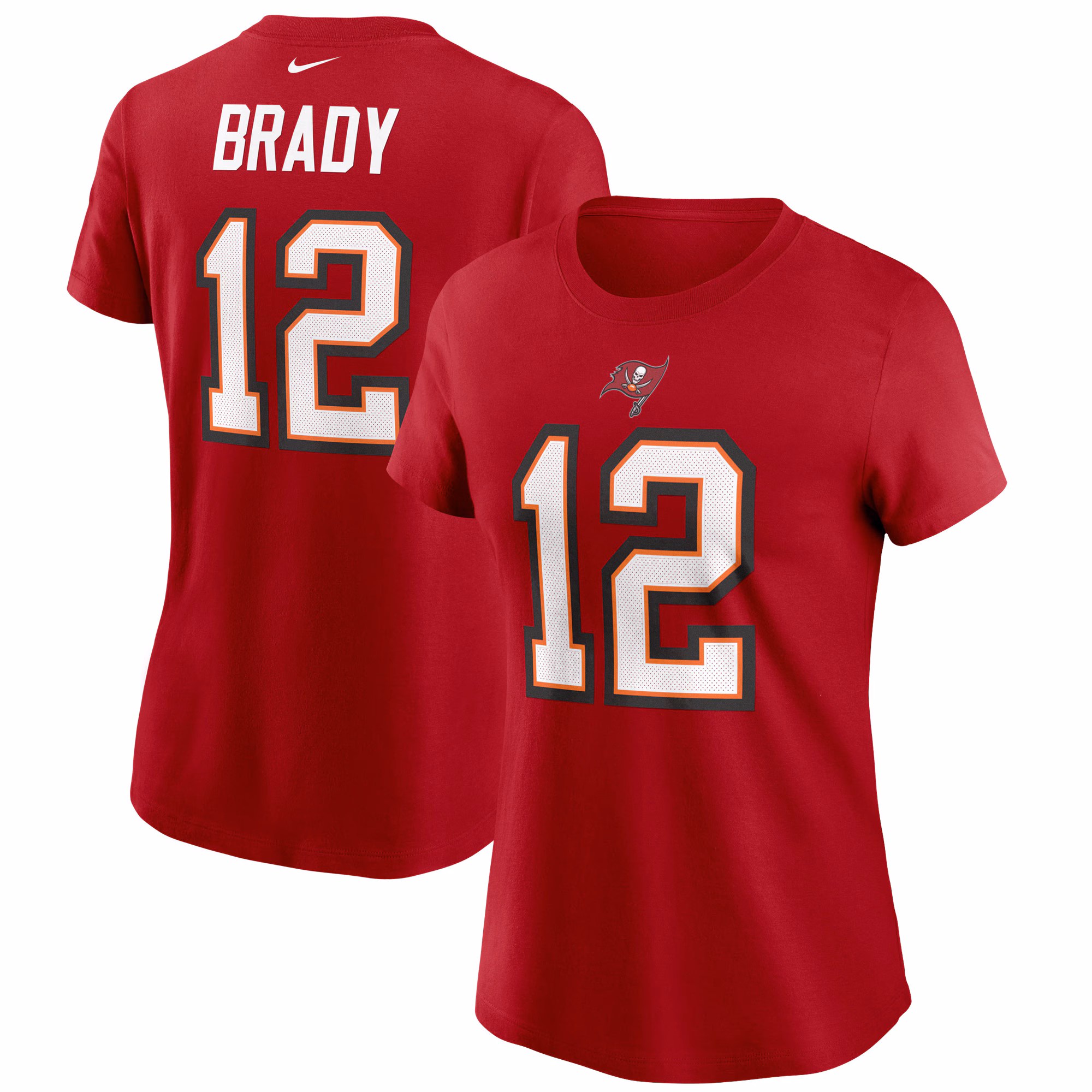 Women's Tom Brady Red Tampa Bay Buccaneers Name & Number T-Shirt