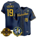 Robin Yount #19 Milwaukee Brewers 54 Seasons for Brewers Vapor Premier Limited Jersey - All Stitched