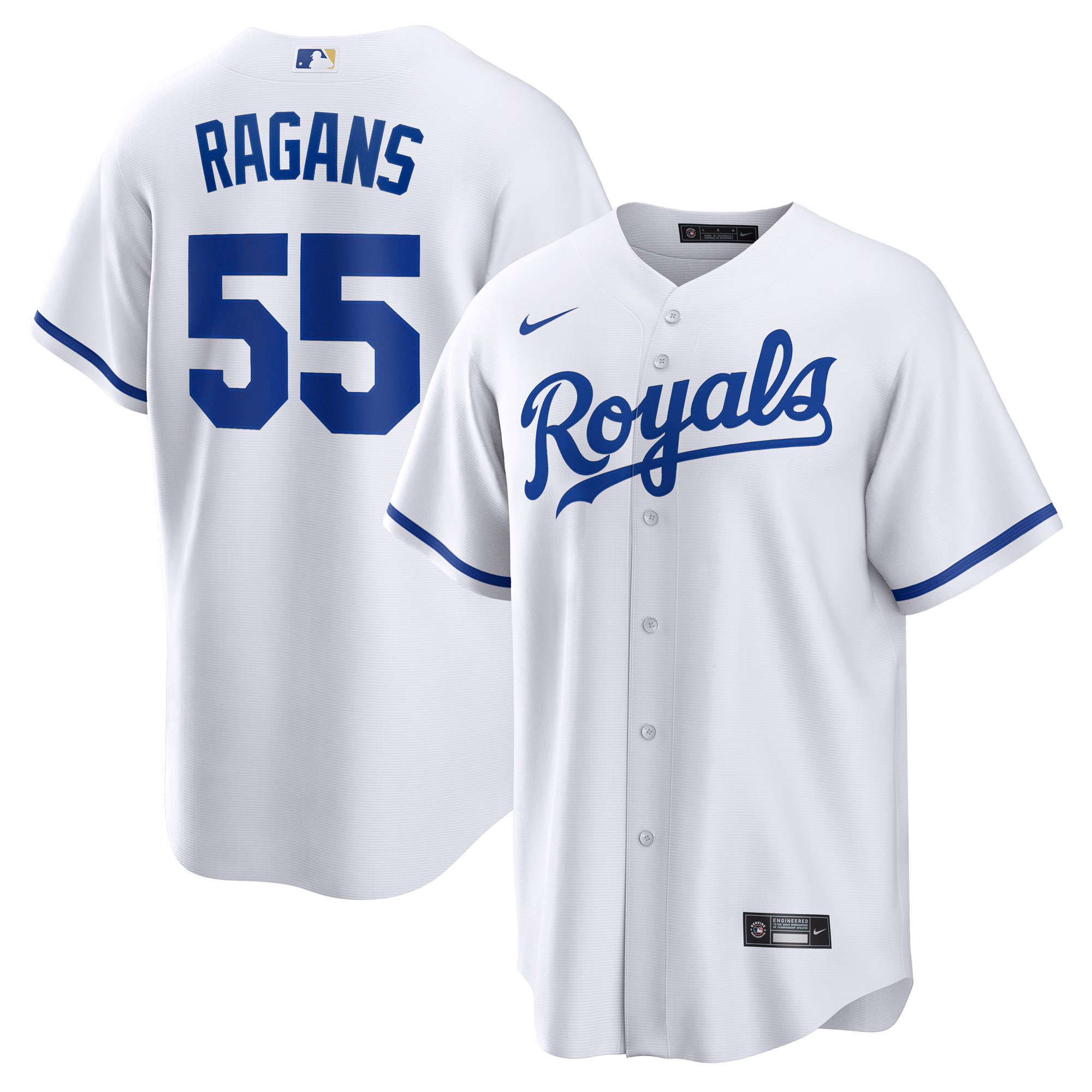 Kansas City Royals Cole Ragans #55 White Home Replica Jersey