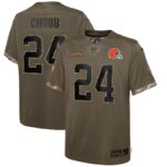 Nick Chubb Cleveland Browns  Youth 2022 Salute To Service Player Limited Jersey - Olive