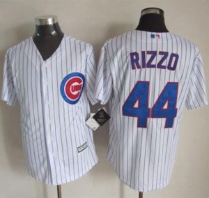 Chicago Cubs #44 Anthony Rizzo White Strip New Cool Base Stitched Jersey