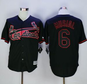 St. Louis Cardinals #6 Stan Musial Black New Cool Base Fashion Stitched Jersey