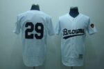 Mitchell And Ness St. Louis Browns #29 Satchel Paige Stitched White Throwback Jersey