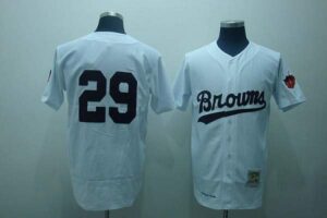 Mitchell And Ness St. Louis Browns #29 Satchel Paige Stitched White Throwback Jersey