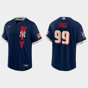 Men's New York Yankees #99 Aaron Judge Navy 2021 All-Star Game Jersey