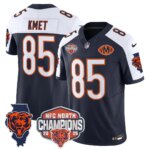 Cole Kmet #85 Chicago Bears CHI 2025 NFC North Champions Patch Jersey V2 - All Stitched