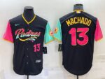 Men's San Diego Padres #13 Manny Machado 2022 City Connect Cool Base Jersey - Black
