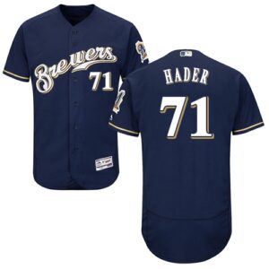 Men's Milwaukee Brewers #71 Josh Hader Navy Blue Flexbase Collection Stitched Jersey