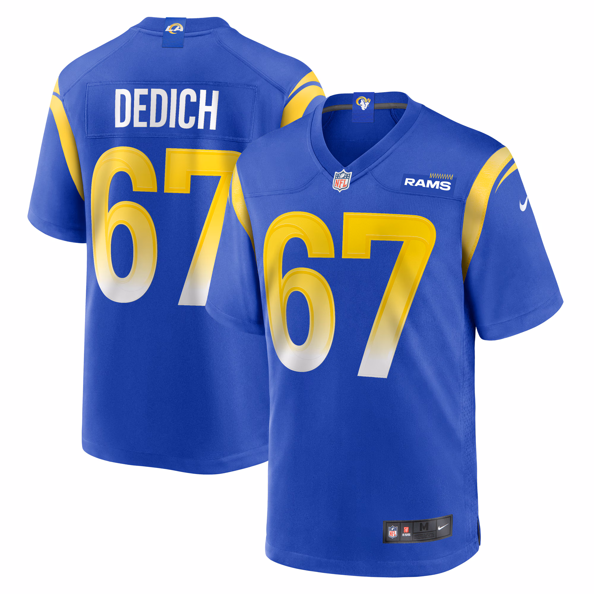 Justin Dedich Los Angeles Rams Game Jersey -  Royal