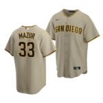 Men's San Diego Padres #33 Adam Mazur 2022 Draft Jersey Brown Alternate