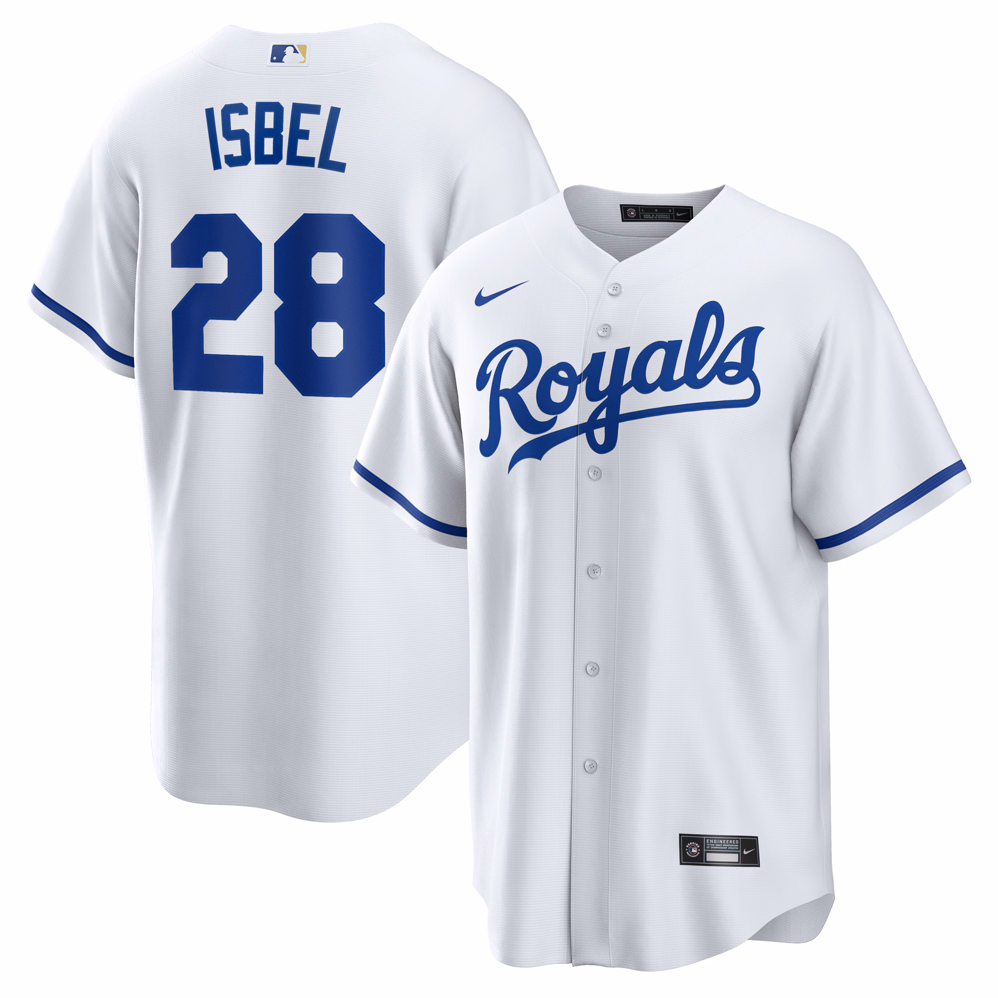 Kansas City Royals Kyle Isbel #28 White Home Replica Jersey
