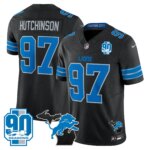 Hutchinson #97 Detroit Lion 2025 Michigan & 90th Year Patch Vapor Jersey - All Stitched
