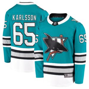 Erik Karlsson San Jose Sharks 30th Anniversary Premier Breakaway Player Jersey - Teal