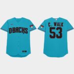 Christian Walker Nickname Diamondbacks 2021 Players Weekend C. Walk Blue Men's Jersey