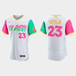 Men's San Diego Padres #23 Fernando Tatis Jr. 2022 City Connect Flex Base Jersey - White