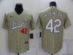 Men's  Los Angeles Dodgers #42 Jackie Robinson Cream Cool Base Jersey