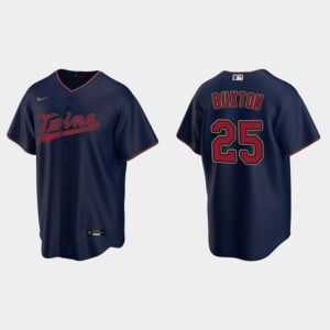 Men's Minnesota Twins #25 Byron Buxton Navy 2020 Cool Base Alternate Jersey