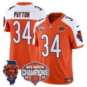 Walter Payton #34 Chicago Bears CHI 2025 NFC North Champions Patch Jersey V2 - All Stitched