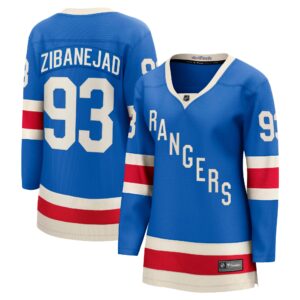 Women's New York Rangers Mika Zibanejad #93 Fanatics Blue Centennial Breakaway Jersey