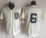 Mitchell And Ness 1968 Detroit Tigers #6 Al Kaline Cream Throwback Stitched Jersey
