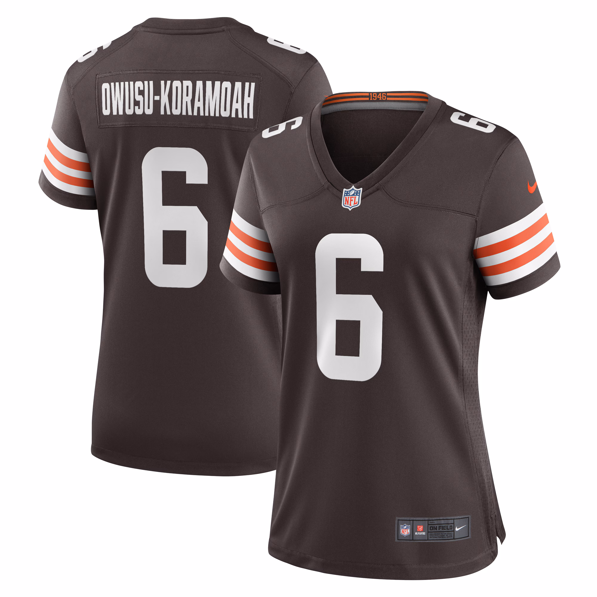 Jeremiah Owusu-Koramoah Cleveland Browns Women's Team Game Jersey - Brown