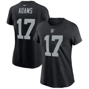 Women's Davante Adams Black Las Vegas Raiders Player Name & Number T-Shirt